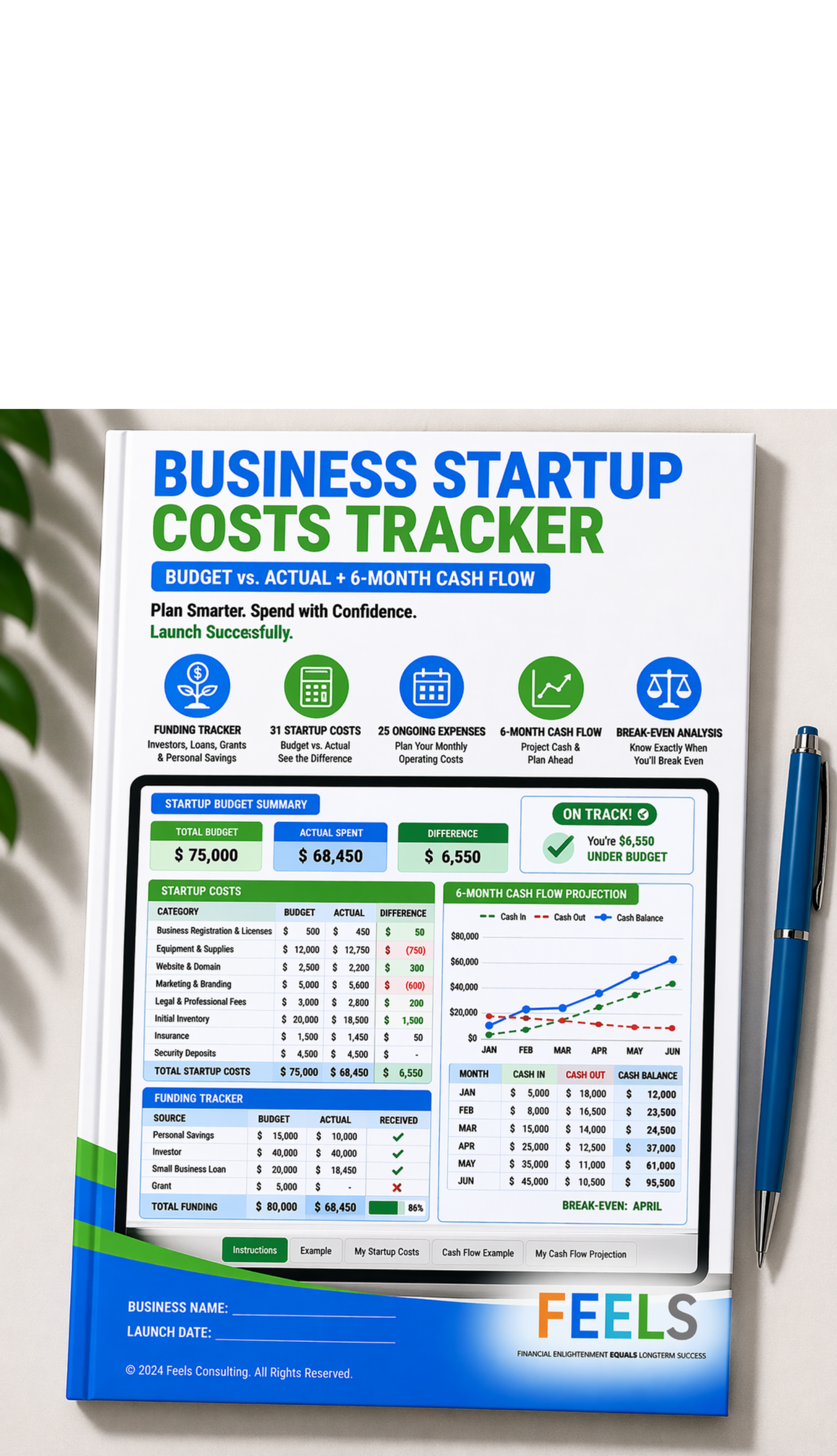 Startup Cash Flow & Cost Tracker: Know Exactly What It Takes to Launch
